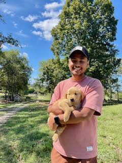 Blue Collar puppy and Sanjay