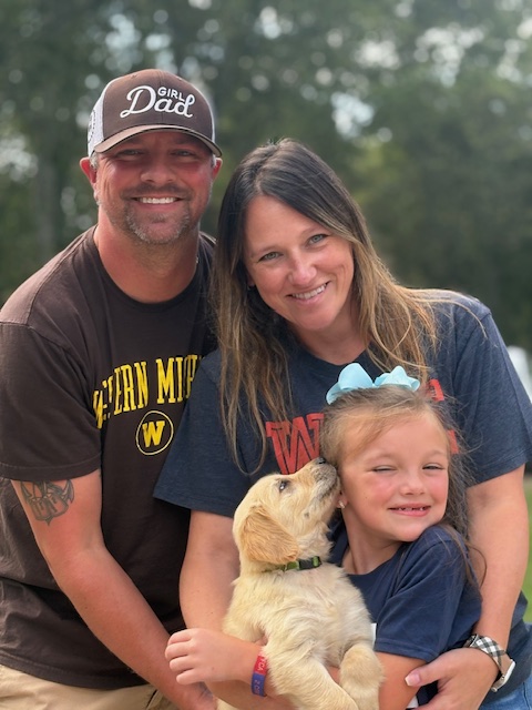 Green Collar puppy and Future owner