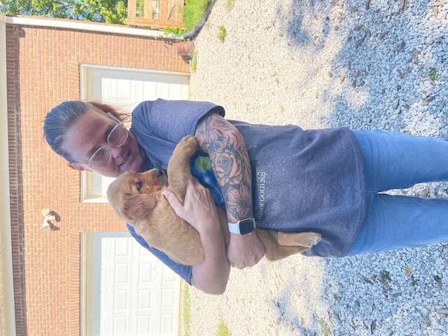 Yellow Collar puppy and Crystal