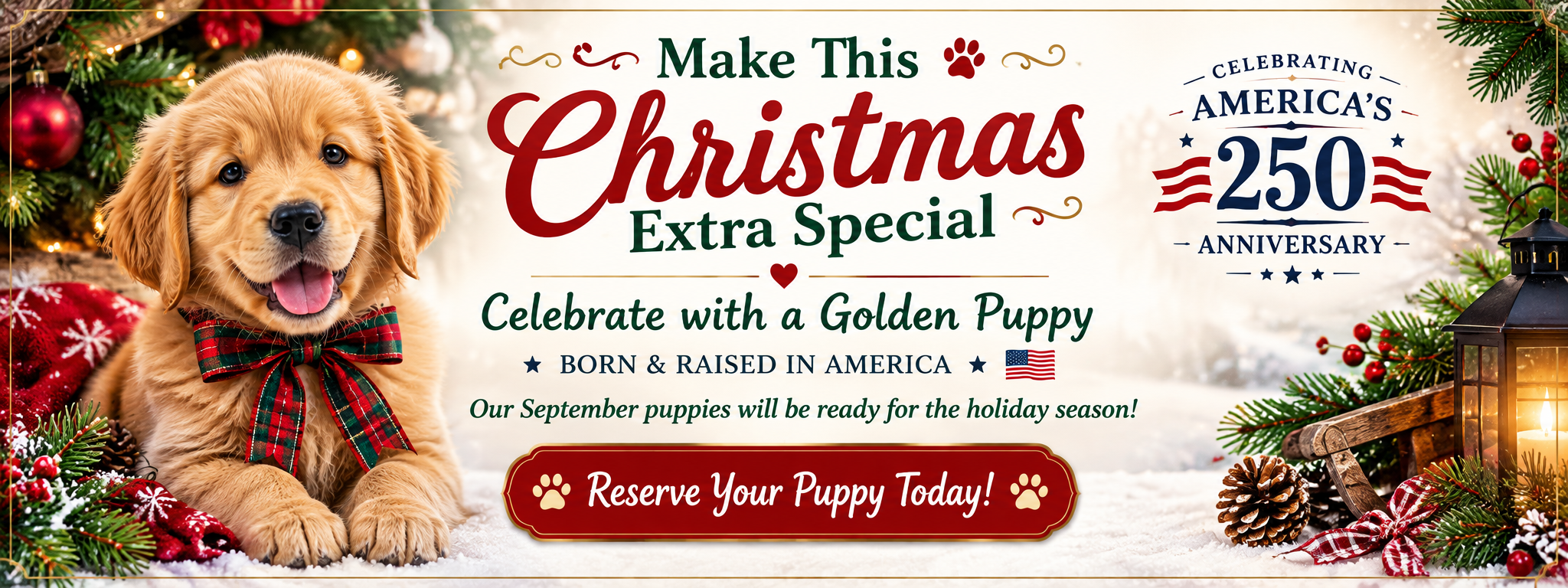 Make This Christmas Extra Special - Celebrate with a Golden Puppy